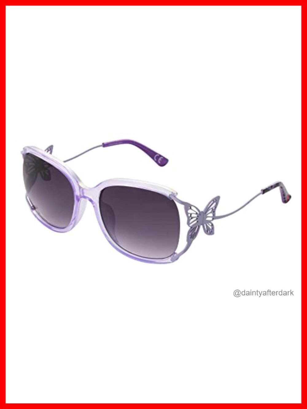 Betsey Johnson Butterfly Square Sunglasses Scratch Resistant UV Protection